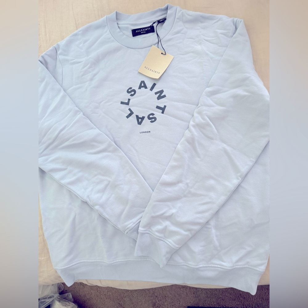 ALLSAINTS Tierra Oversized Crew Neck Logo Sweatshirt S NWT $169
